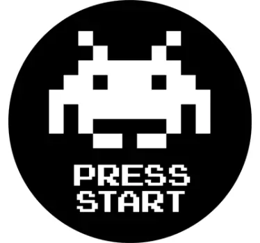 Laptop sticker space invaders press start - TenStickers