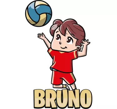 Autocollant Personnalisé Joueur de volley-ball enfant avec nom - TenStickers