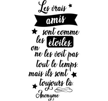 Sticker citation sur l'amitié - TenStickers