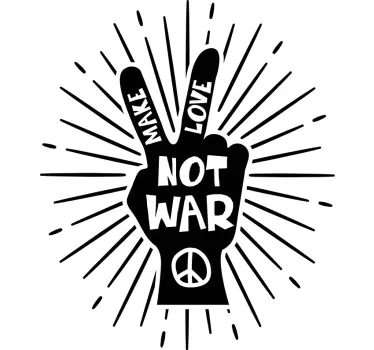 Sticker Proverbe Signe de paix amour pas guerre - TenStickers