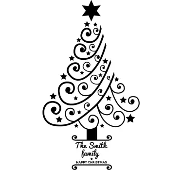 Sticker sapin noel élégant personnalisé - TenStickers