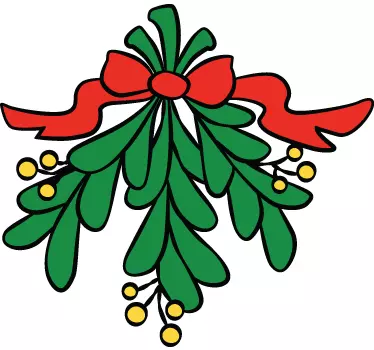 Sticker Noël branche de gui - TenStickers