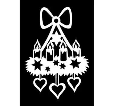 Sticker bougies noel pochoir - TenStickers