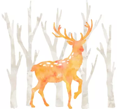 Sticker cerf aquarelle - TenStickers