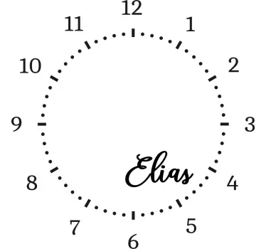 Autocollant Horloge Minimaliste Prénom Personnalisable - TenStickers