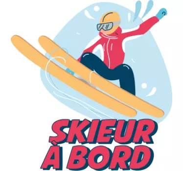 Autocollant Bébé à Bord skieur à bord - TenStickers