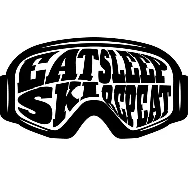 Autocollant autres Sports Lunettes Eat Sleep Ski Repeat - TenStickers
