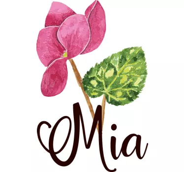 Autocollant Fleur Violette des Alpes avec prénom personnalisable - TenStickers