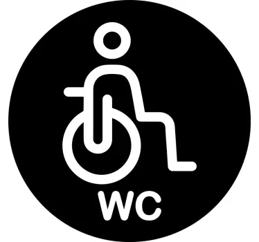 Autocollant Porte signe WC handicap fauteuil roulant - TenStickers