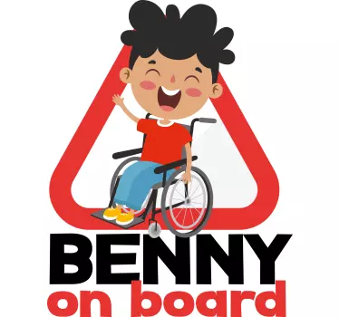 Autocollant Enfant handicapé à bord prénom personnalisable - TenStickers
