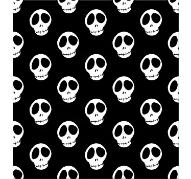 Papier autocollant meuble noir et blanc têtes de mort - TenStickers