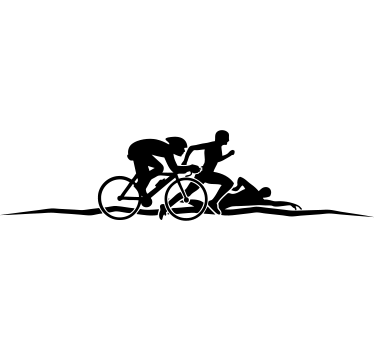Sticker silhouette triathlon - TenStickers