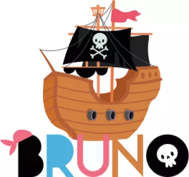 Sticker de Porte Personnalisable prénom pirate - TenStickers