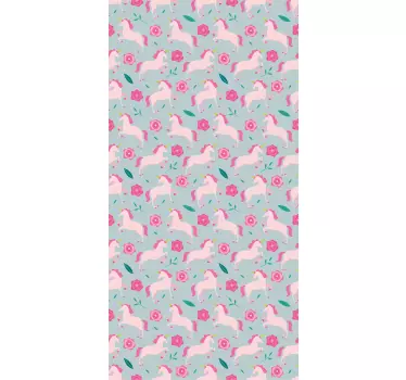 Autocollant fenêtre motif fleurs et licornes - TenStickers