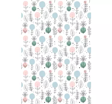 Autocollant fenêtre fleurs style nordique - TenStickers