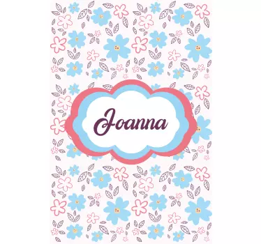 Sticker fenêtre motif floral prénom personnalisé - TenStickers