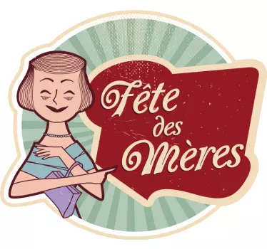 Sticker fête des mères rétro - TenStickers