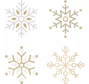 Sticker fenêtre noël flocons de neige dorés - TenStickers