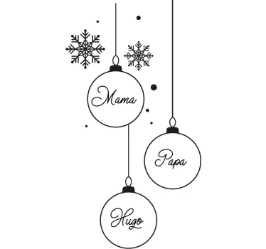 Autocollant mural boules de Noël personnalisables - TenStickers