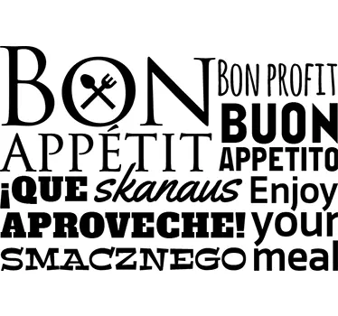 Sticker cuisine bon appétit différentes langues - TenStickers