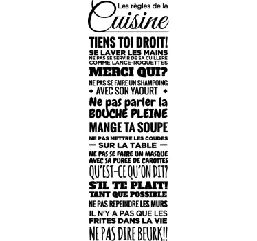 Sticker cuisine les règles de la cuisine - TenStickers
