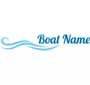Autocollant nom de bateau avec vagues - TenStickers