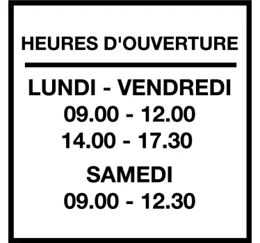 Autocollant vitrine heures d'ouverture personnalisés - TenStickers