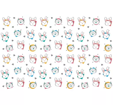 Autocollant meuble style lapin et hibou - TenStickers