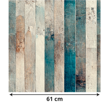 Adhésif meuble effet bois vieilli tons bleus - TenStickers