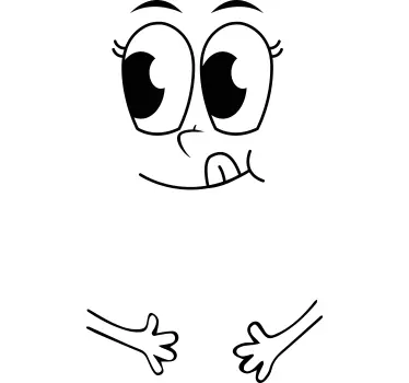 Sticker frigo dessin visage - TenStickers