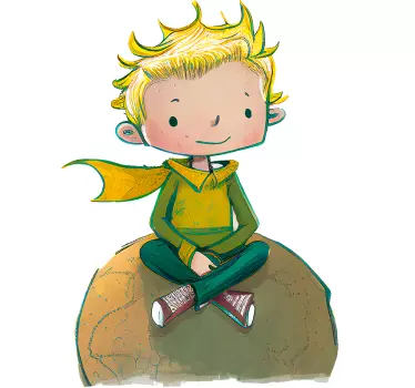 Autocollant illustrant un enfant sur une planète - TenStickers