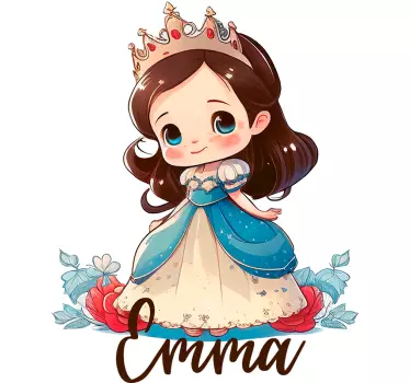 Sticker chambre enfant princesse avec prénom - TenStickers