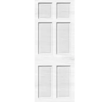 Sticker porte effet bois blanc avec moulures - TenStickers