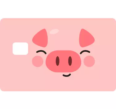 Autocollant pour carte de crédit adorable cochon rose - TenStickers