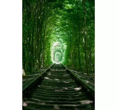 Autocollant porte voie ferrée et arbres - TenStickers
