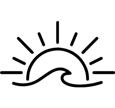 Sticker camping-car vague et soleil - TenStickers
