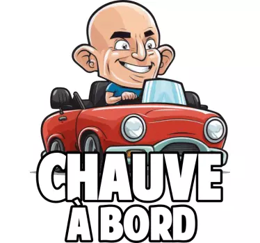 Autocollant voiture drôle chauve à bord - TenStickers