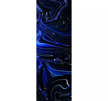Sticker frigo effet texture liquide tons bleus - TenStickers