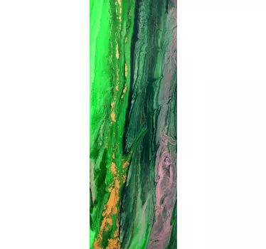 Sticker frigo effet texture marbre tons verts - TenStickers