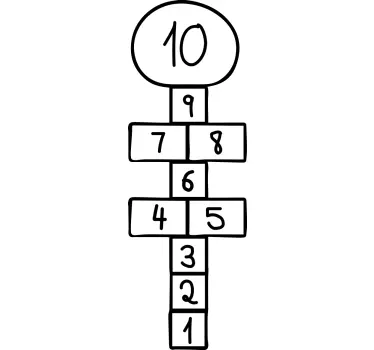 Autocollant sol dessin de jeu de marelle - TenStickers