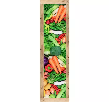 Sticker frigo photo caisse à légumes - TenStickers