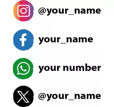 Sticker vitrine logos réseaux sociaux personnalisable - TenStickers