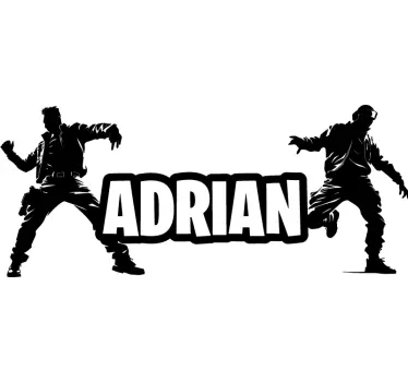 Sticker jeu vidéo soldats dansant avec prénom - TenStickers