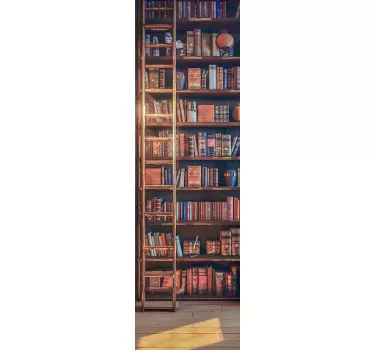 Sticker porte étagères de bibliothèque ancienne - TenStickers