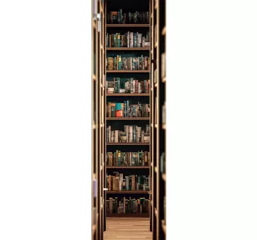 Autocollant porte effet bibliothèque ouverte - TenStickers