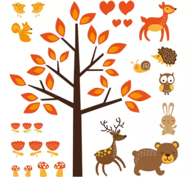 Sticker chambre enfant animaux des bois - TenStickers