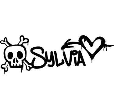 Sticker urbain graffitis thème mort et amour - TenStickers