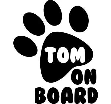 Autocollant voiture nom de chien avec patte - TenStickers
