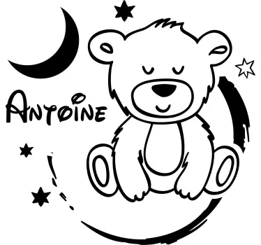 Sticker chambre enfant ours mignon avec des étoiles - TenStickers