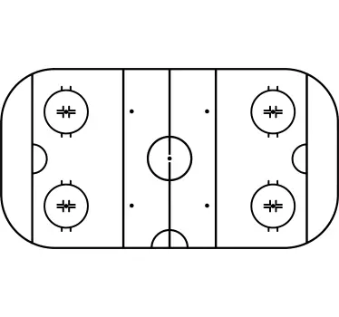 Autocollant mural lignes de terrain de hockey - TenStickers